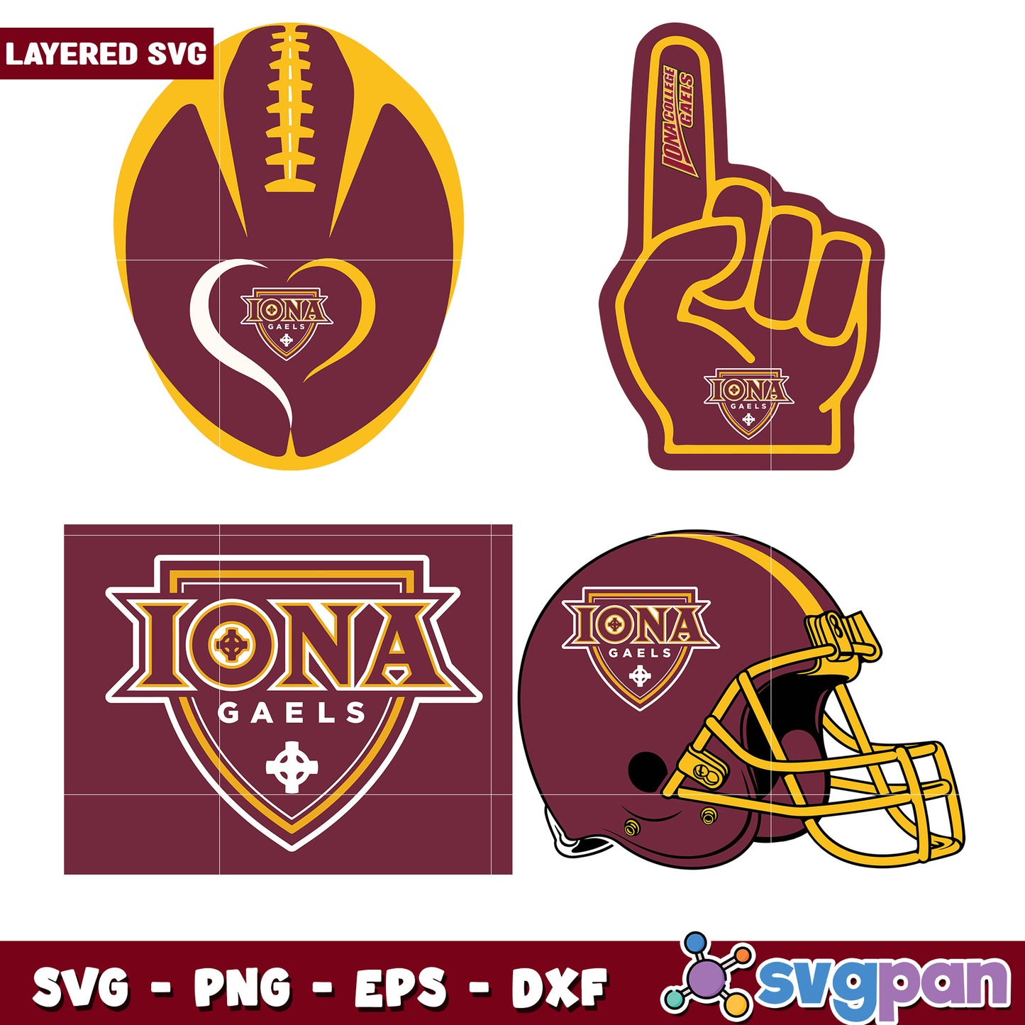 Iona Gaels Sports Bundle SVG Digital Download Set
