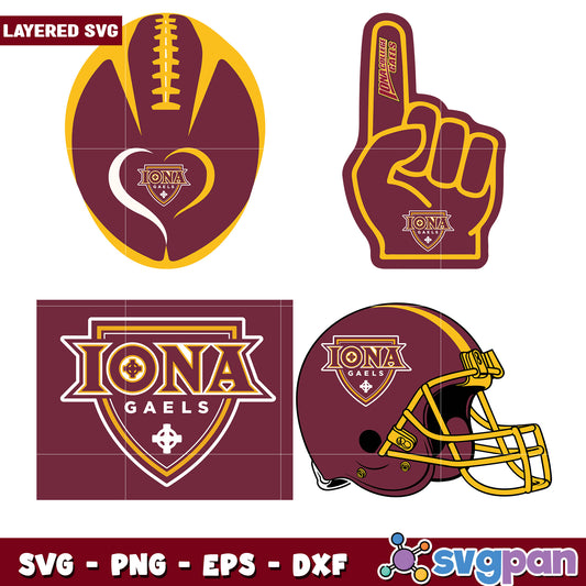 Iona Gaels Sports Bundle SVG Digital Download Set