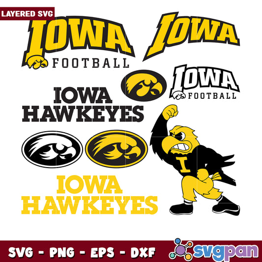 Iowa Hawkeyes Football SVG Bundle