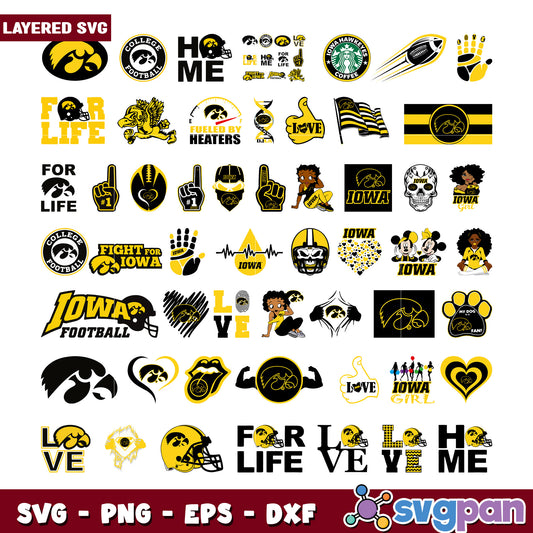 Iowa Hawkeyes SVG Bundle 30+ Designs
