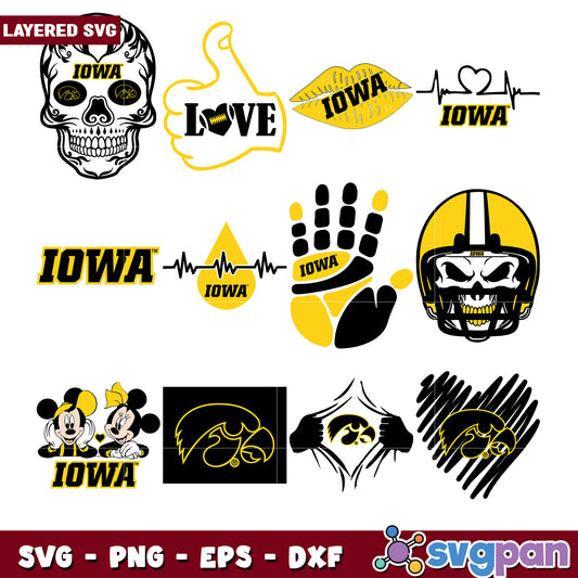 Iowa SVG Bundle Layered Designs