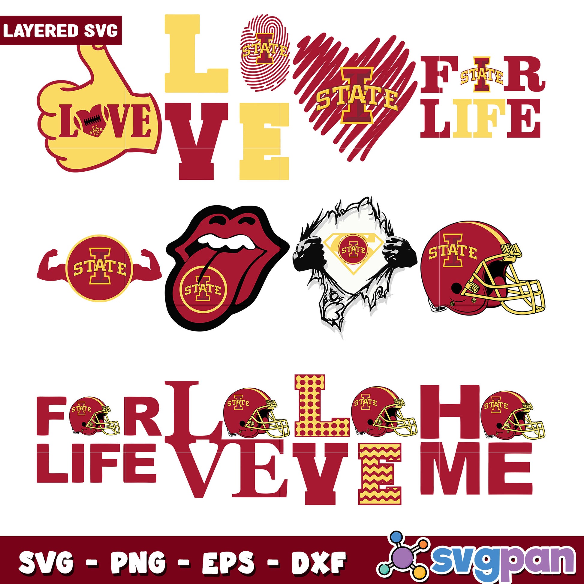 Iowa State Love Bundle SVG Files