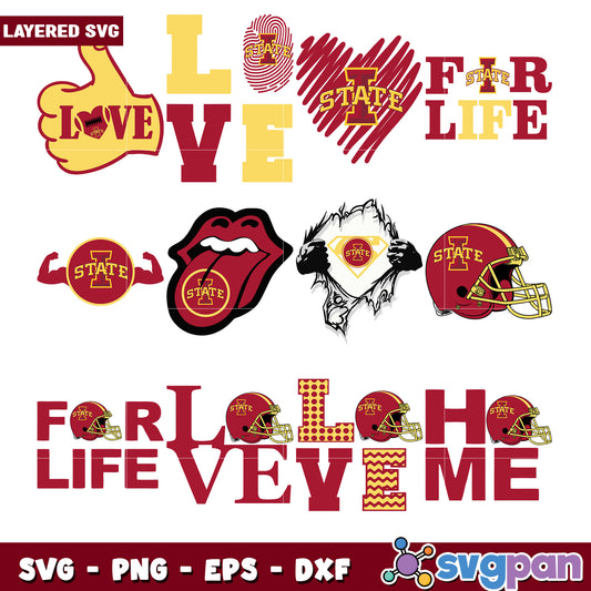 Iowa State Love Bundle SVG Files