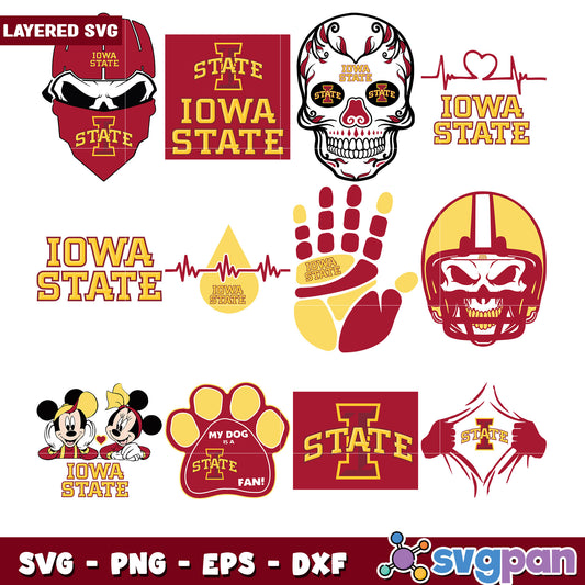 Iowa State SVG Bundle Layered Designs
