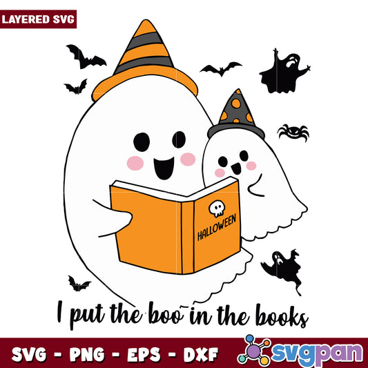 I put the boo in the book svg, hallowee candy svg, scary halloween svg