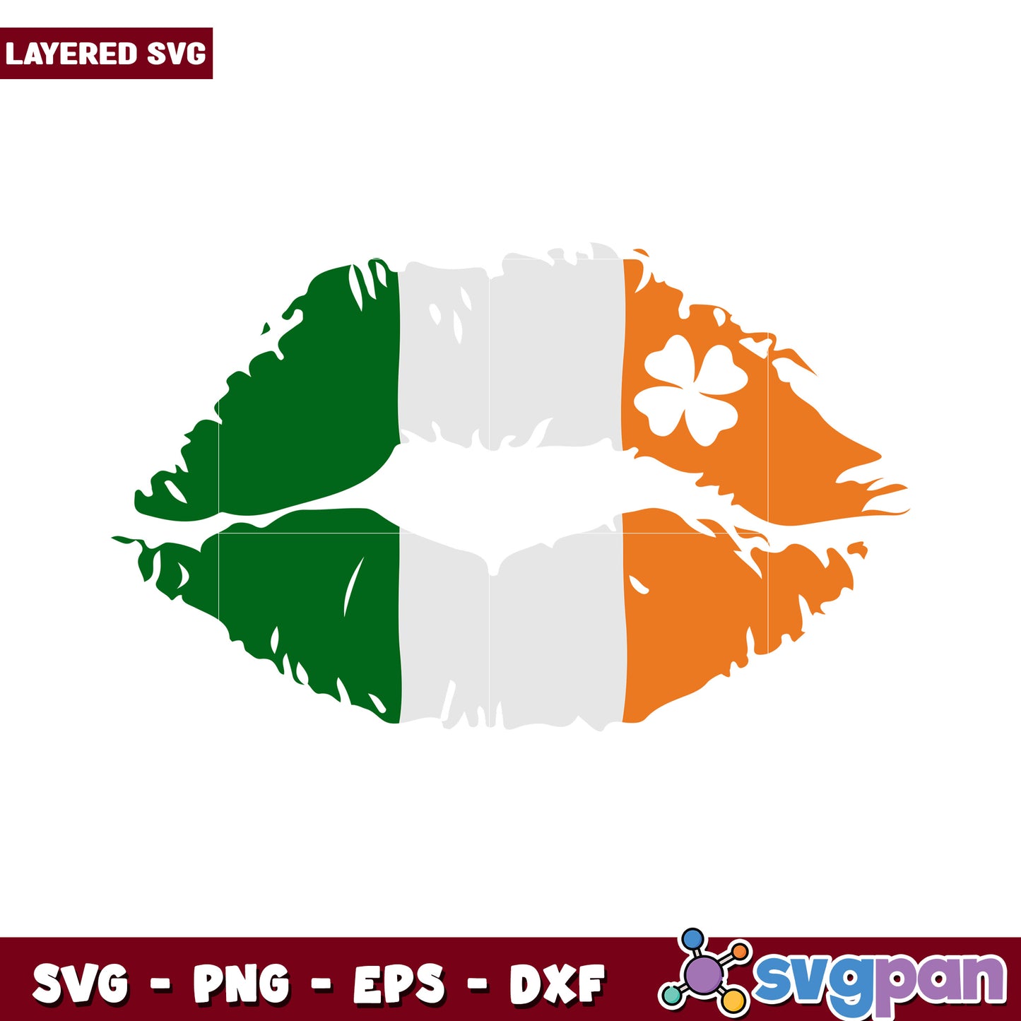 Irish Lip Print SVG Design, Perfect for St Patrick's Day Crafts