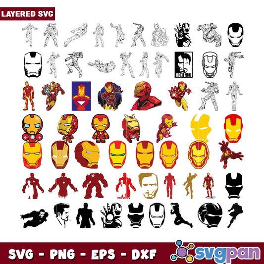 Iron Man SVG Bundle Layered Designs for Crafts