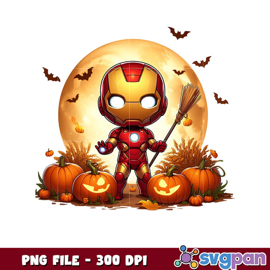 Ironman chibi png, spooky season png, halloween cartoons png