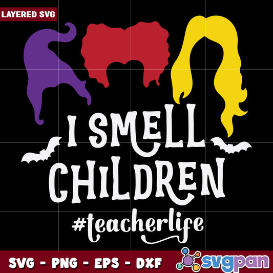 I smell children svg, halloween holiday svg, halloween characters svg