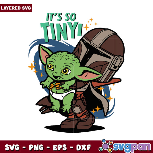 It's So Tiny Baby Yoda SVG Design for Crafts and Projects