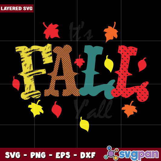 It's fall y'all svg, halloween holiday svg, halloween characters svg