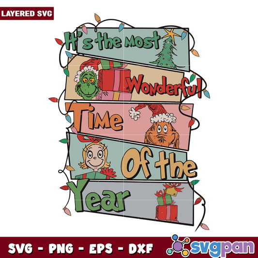 It's the most wonderful time svg, christmas season svg, new year grinch svg