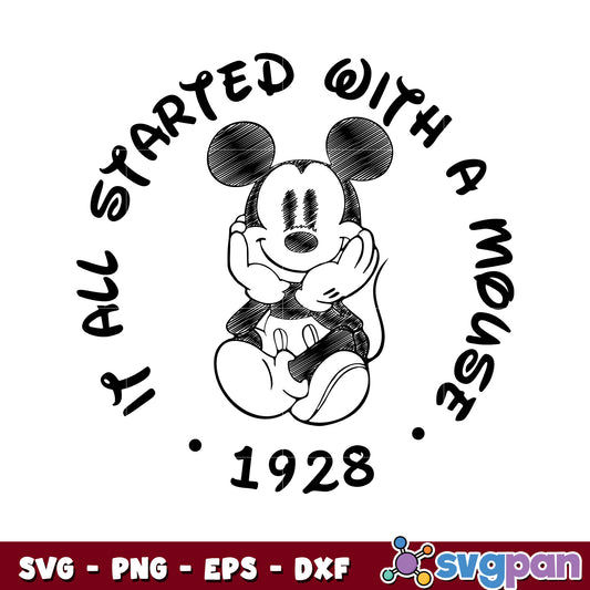 It all staarted with a mouse mickey 1982 svg, mickey mouse characters​ svg