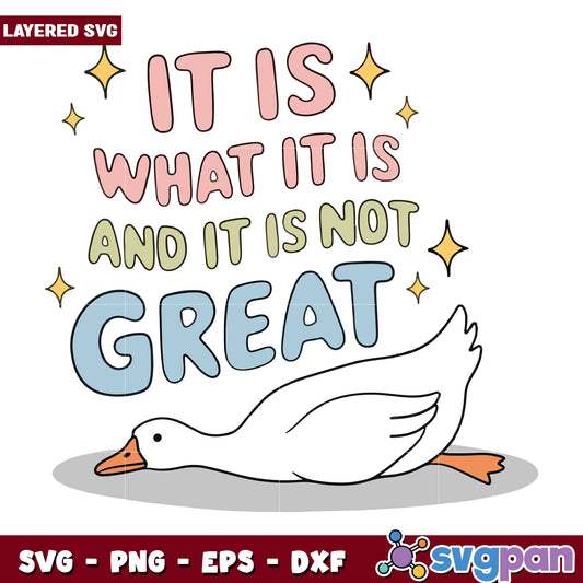 It is what it is and it is not great svg, funny reality check quote svg, sarcastic life saying svg