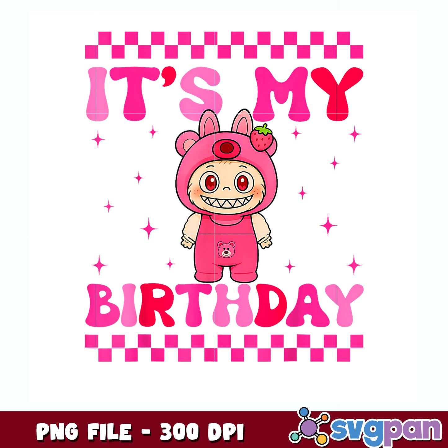 Its my birthday cute labubu monsters cute design png, birthday labubu png