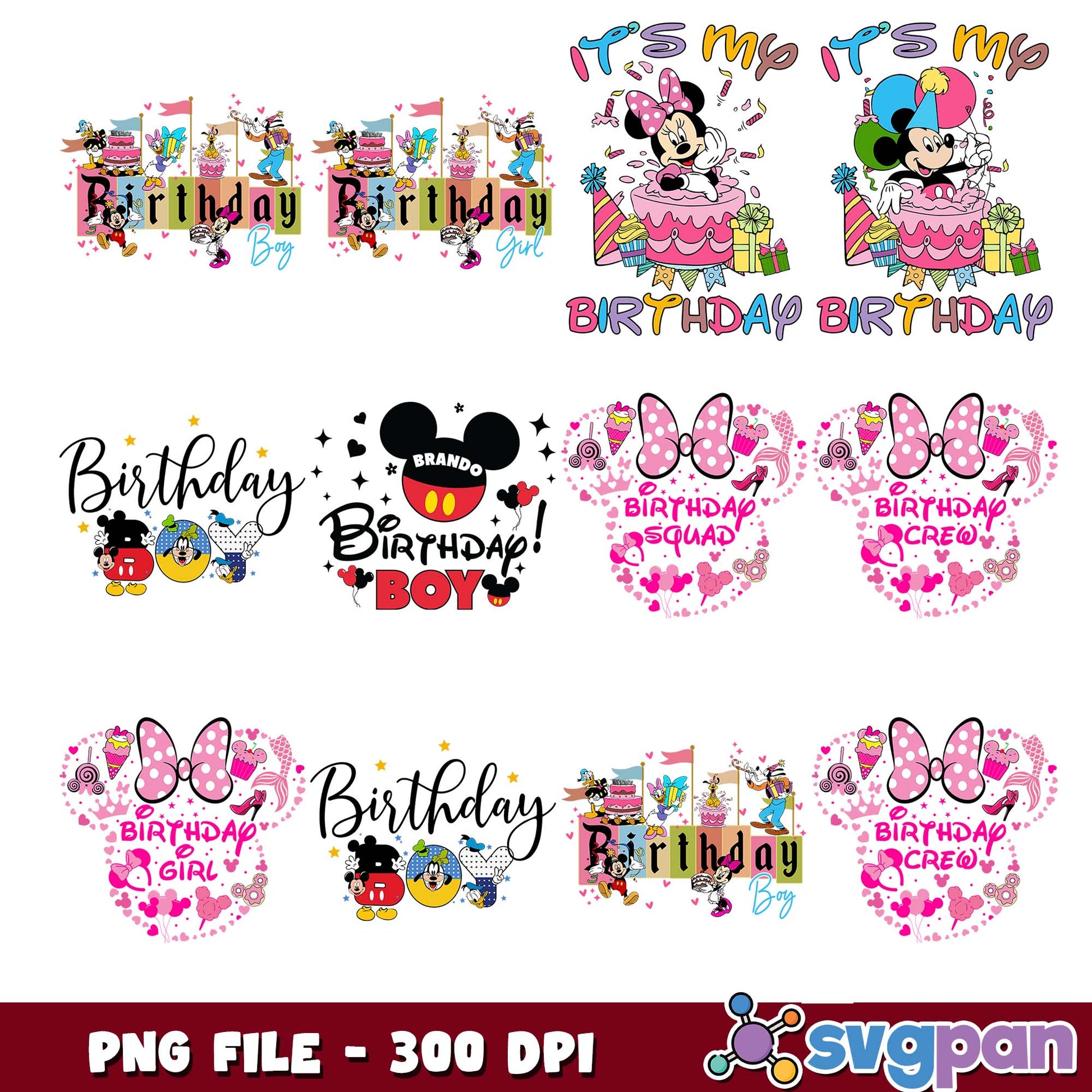 Its my birthday squad png bundle