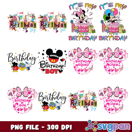 Its my birthday squad png bundle