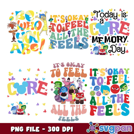 Its okay to feel all the feel designs png bundle