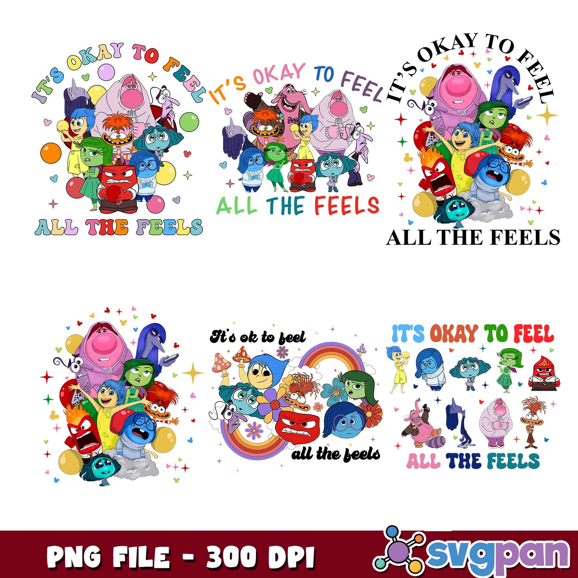 Its okay to feel all the feels png bundle