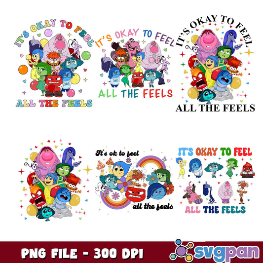 Its okay to feel all the feels png bundle
