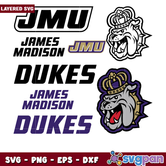 JMU Dukes SVG Bundle Layered Design