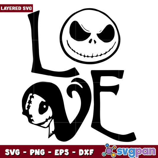 Jack Love svg, halloween candy svg, scary characters svg