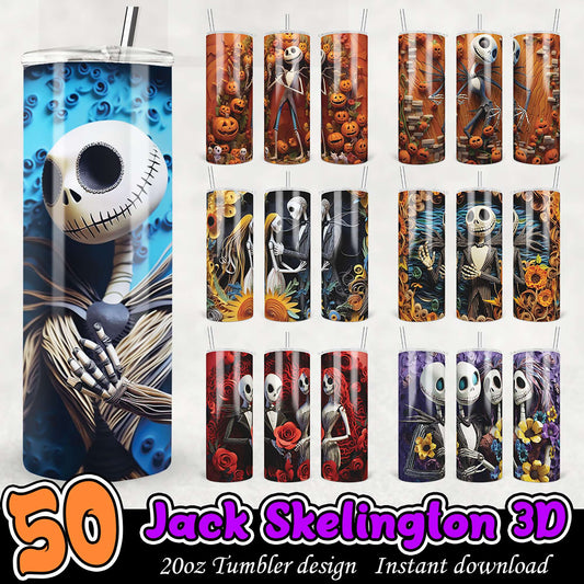 Jack Skellington 3D Tumbler Designs PNG
