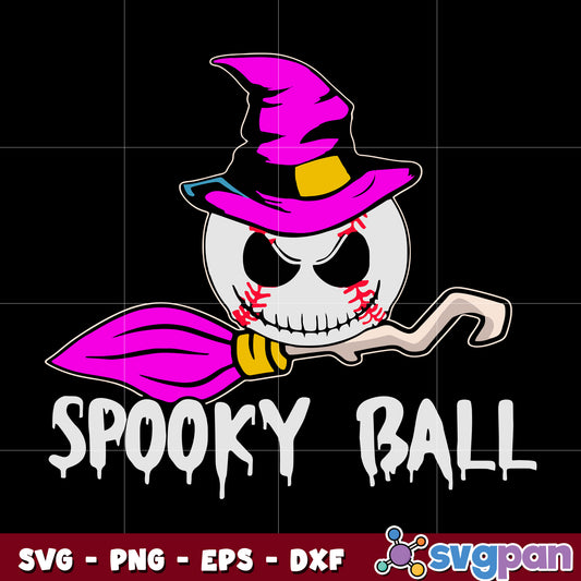 Jack Skellington Baseball Witch Broom svg