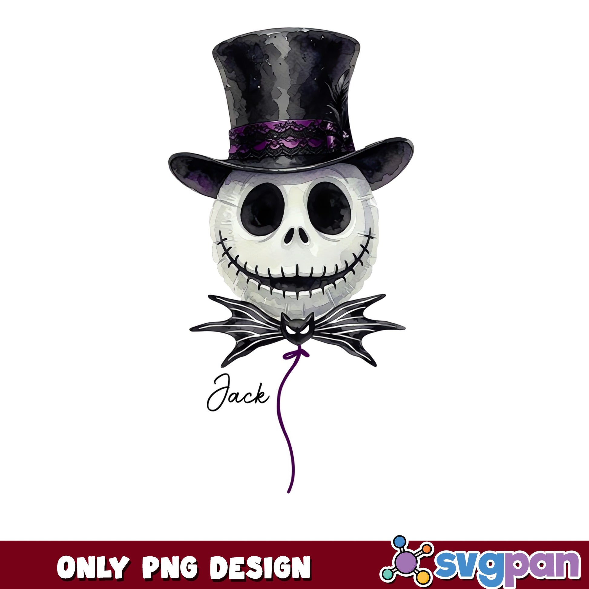 Jack Skellington Watercolor Balloon Clipart Halloween PNG, Jack, PNG