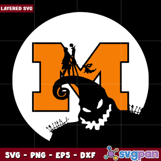 Jack and sadlly michigan halloween svg, halloween candy svg, scary characters svg