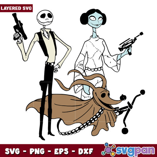 Jack and sally halloween svg, halloween candy svg, scary characters svg