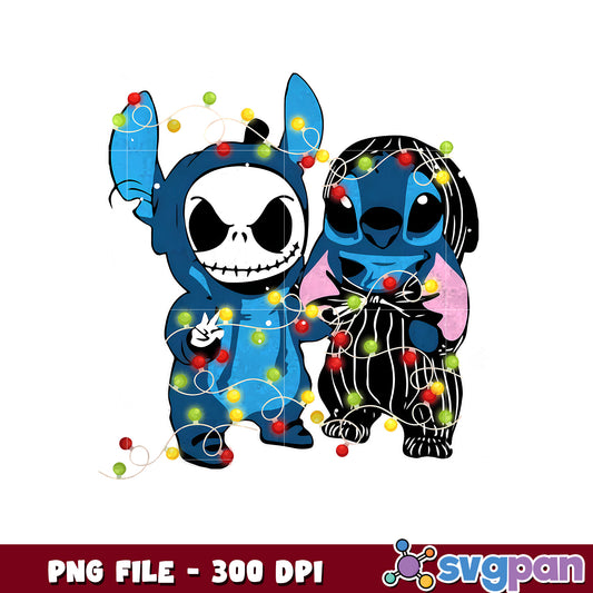 Jack and stitch costume png, christmas costume png, christmas season​ png