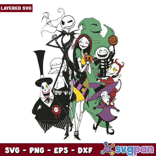 Jack skellington Family svg, halloween candy svg, scary characters svg
