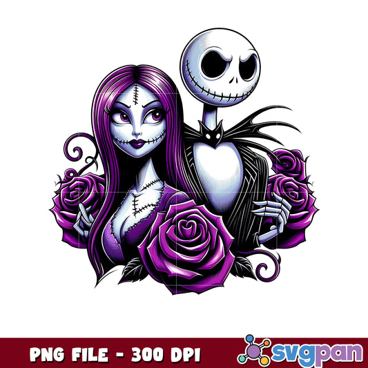 Jack skellington and wife png, spooky halloween png, halloween candy png