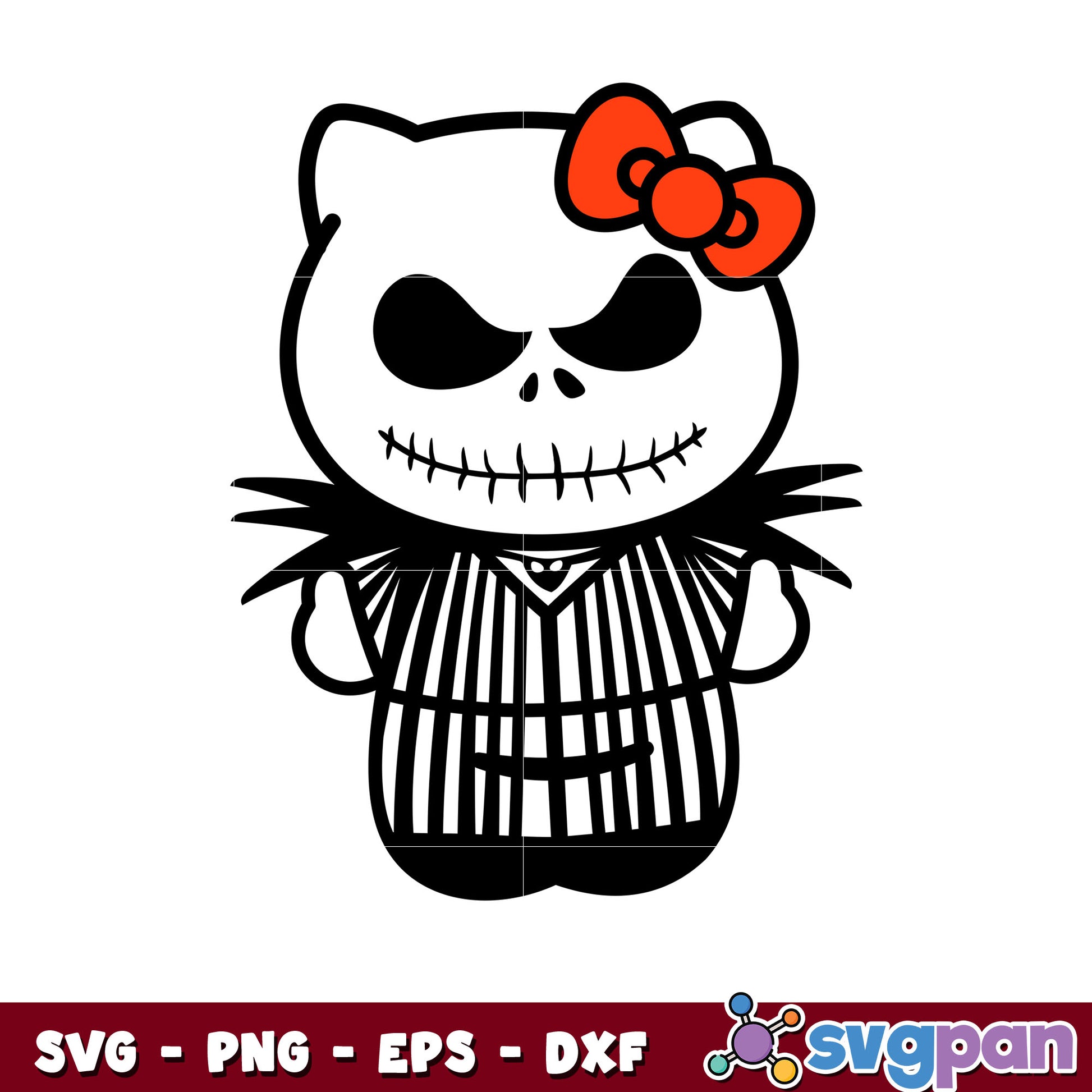 Jack skellington hello kitty svg, halloween hello kitty svg