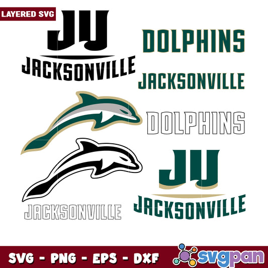 Jacksonville Dolphins Bundle SVG Files Set for Crafts