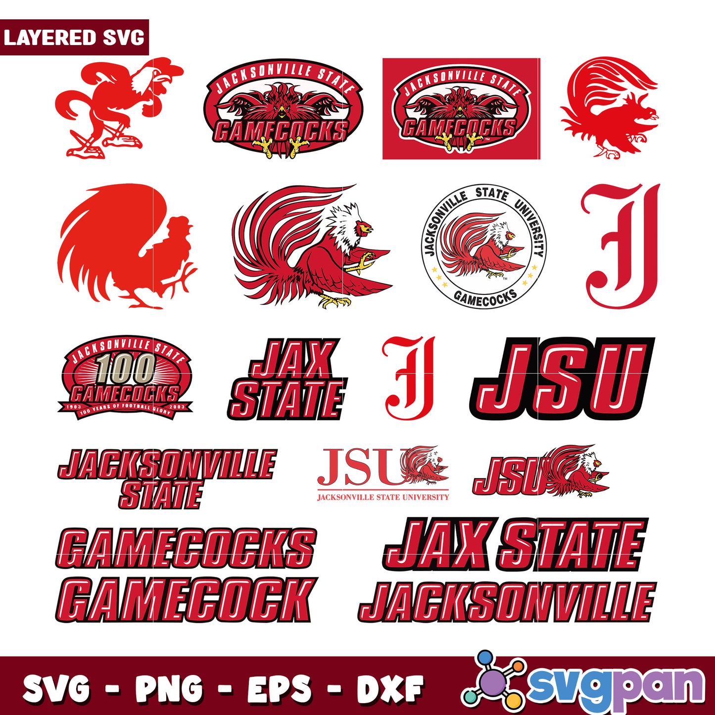 Jacksonville State Gamecocks SVG Bundle