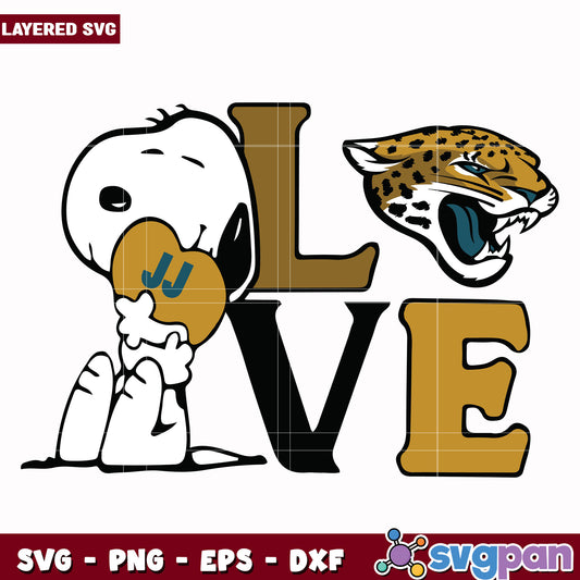 Jacksonville jaguars snoopy love svg, nfl jerseys​ svg, nfl mvp svg