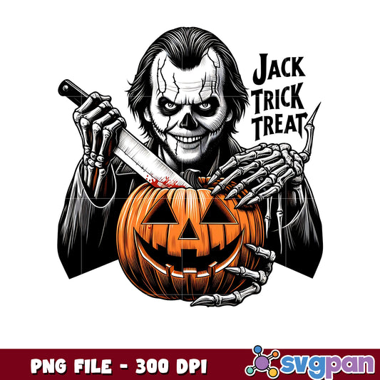 Jack trick treat png, halloween art png, halloween killers png