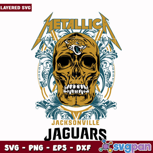 Jacsonville jaguars skull metallica svg, super bowl svg, nfl teams logo svg