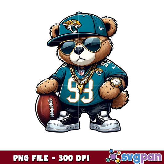 Jaguars thug life bear png, nfl jerseys​ png, american rugby png