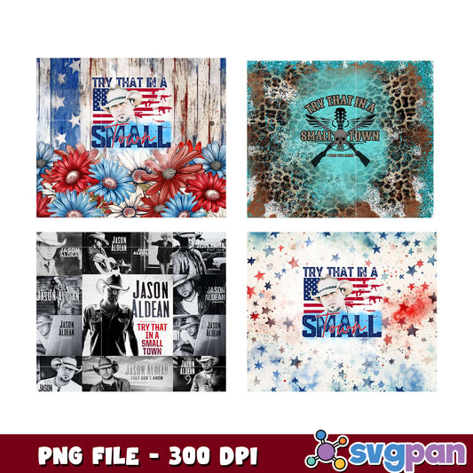 Jason Aldean Small Town PNG Bundle 300 DPI