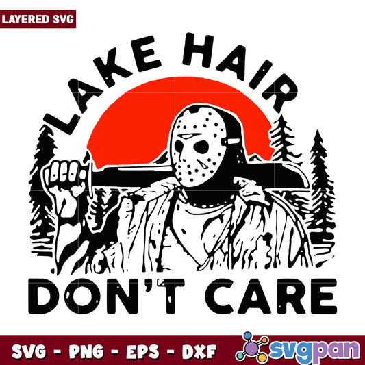 Jason Voorhees lake hair dont care svg, halloween toys svg, scary and funny svg
