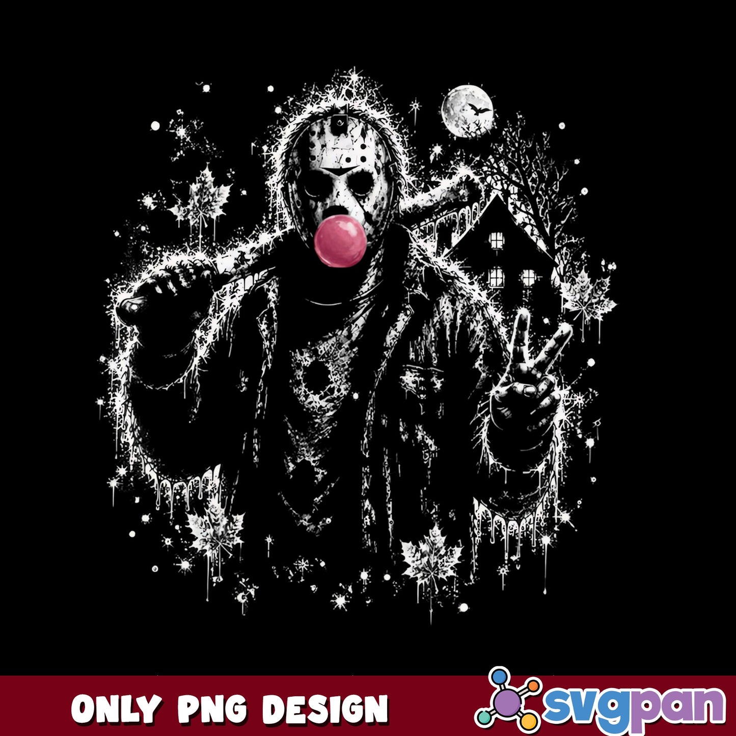 Jason Voorhees Bubblegum Halloween PNG, Horror Movie PNG, Scary Killer PNG