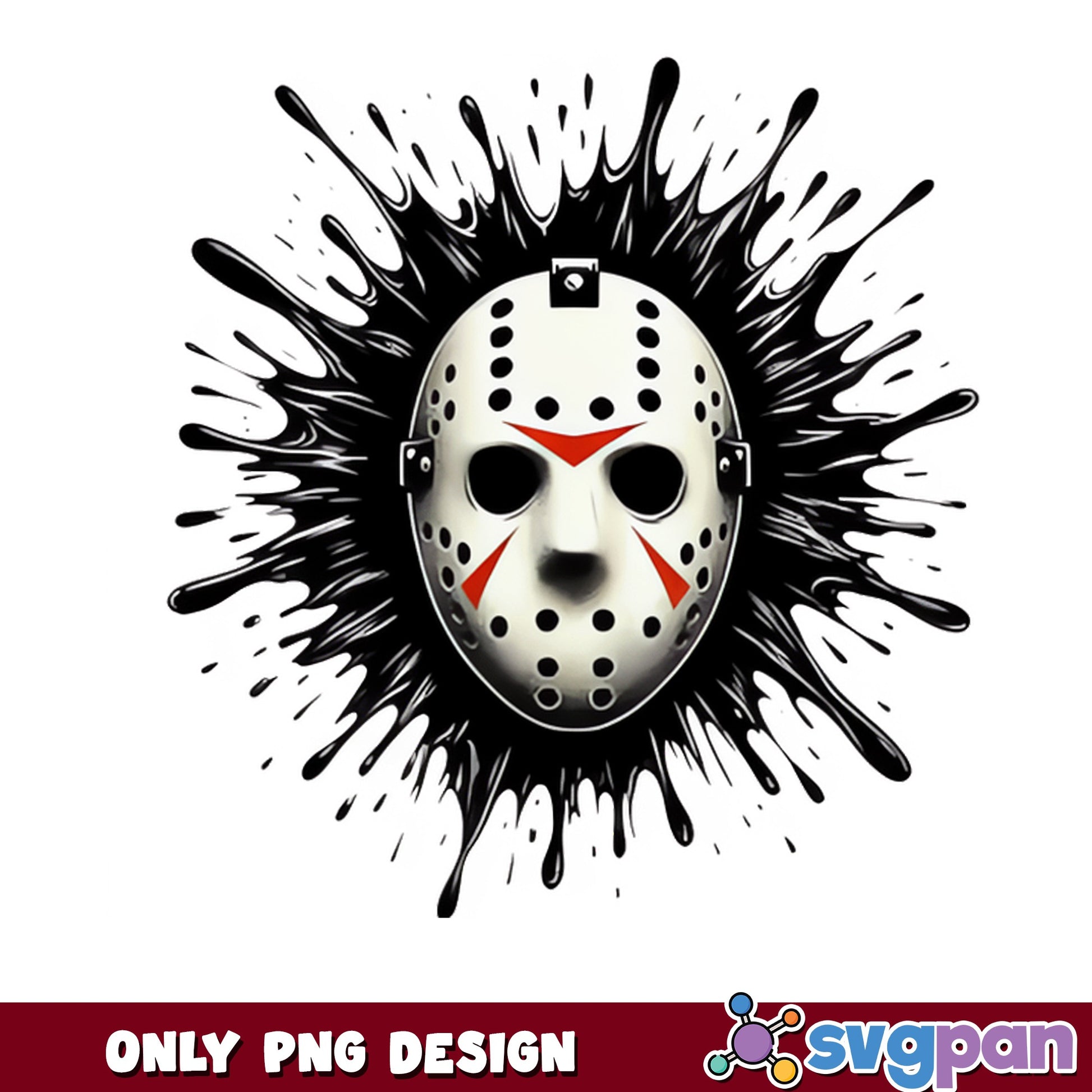 Jason Voorhees Mask Splatter PNG, Horror Halloween PNG, Friday The 13th PNG