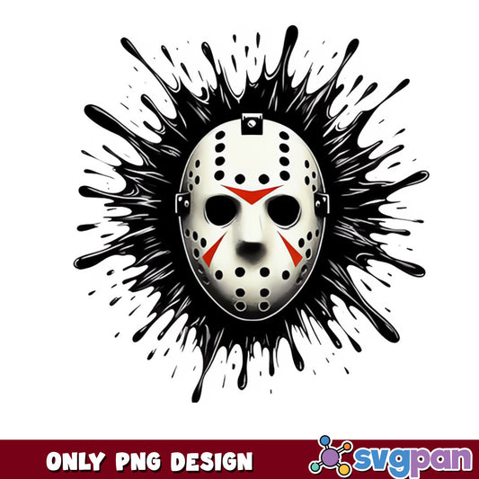 Jason Voorhees Mask Splatter PNG, Horror Halloween PNG, Friday The 13th PNG