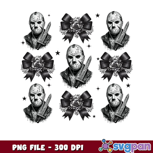 Jason head png, halloween background png, halloween candy png