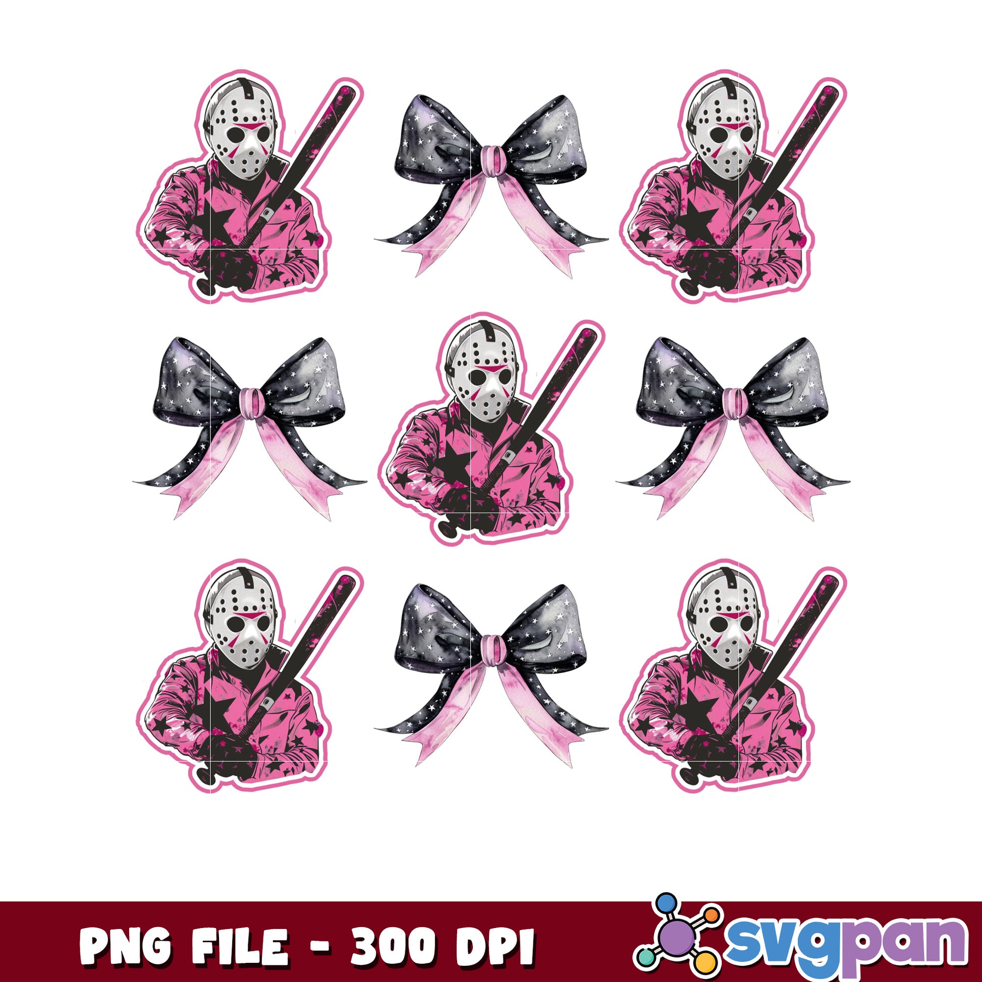 Jason pink bowtie png, halloween cookies png, halloween horror nights​ ​png