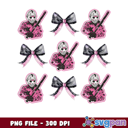 Jason pink bowtie png, halloween cookies png, halloween horror nights​ ​png