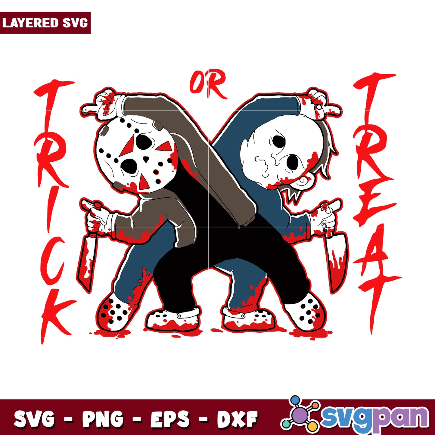 Jason voorhees and michael myers trick or treat svg, halloween toys svg, scary and funny svg